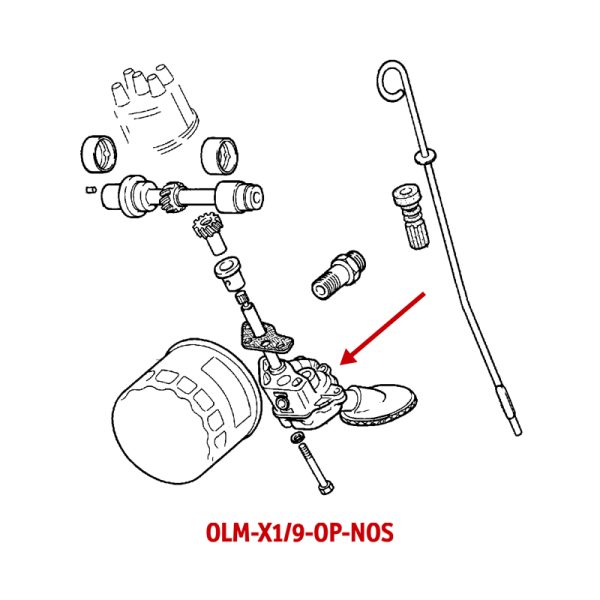 OLM-X1/9-OP-NOS Oliepomp Fiat X1/9 onderdeel nrs. - 55709922033, 5962426, 4391376