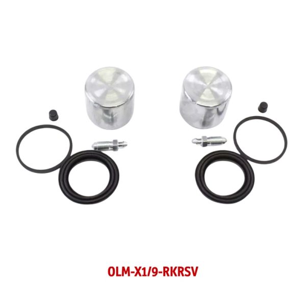 OLM-X1/9-RKRSV Brake caliper overhaul kit complete front Fiat Bertone X1/9 Left + Right, (incl. 2 pistons, diameter 48 mm)